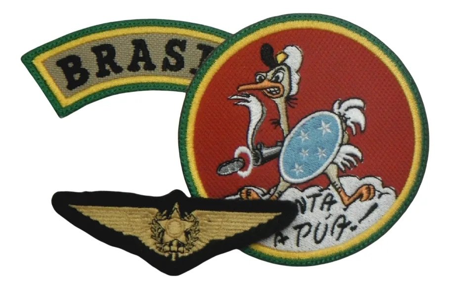WWII patch set pilot jacket senta a pua Brazilian Expeditionary Force 1º GAvCa