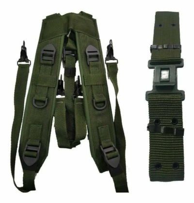 1X Webgear Military Pistol Belt & Suspenders – Brazil Army Webbing System
